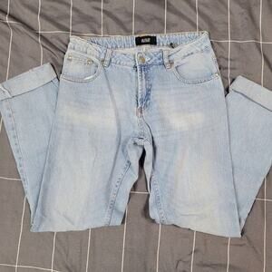 a.n.a Womens 8 jeans straight adjustable light wash mom jeans cuff comfy fall